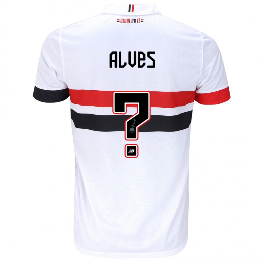 Niño Camiseta Matheus Alves #0 Blanco Rojo Negro 1ª Equipación 2024/25 La Camisa Chile