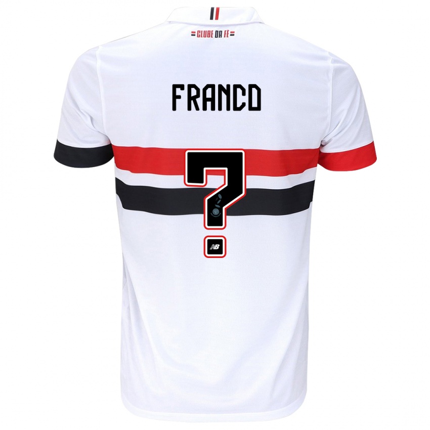 Niño Camiseta Franco #0 Blanco Rojo Negro 1ª Equipación 2024/25 La Camisa Chile