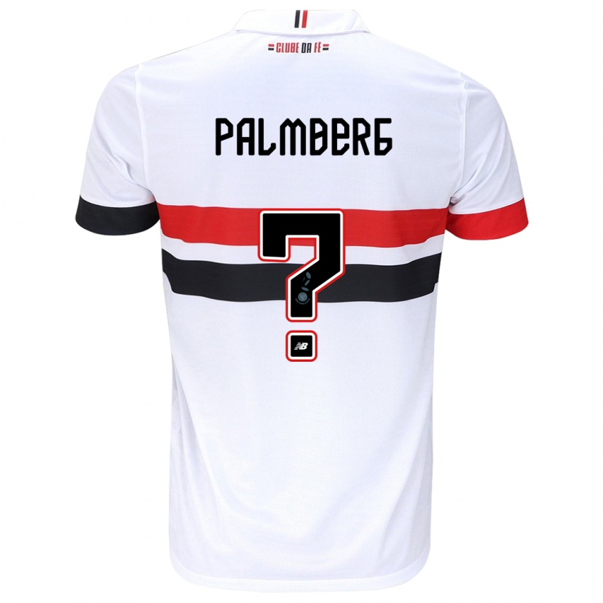 Niño Camiseta Palmberg #0 Blanco Rojo Negro 1ª Equipación 2024/25 La Camisa Chile