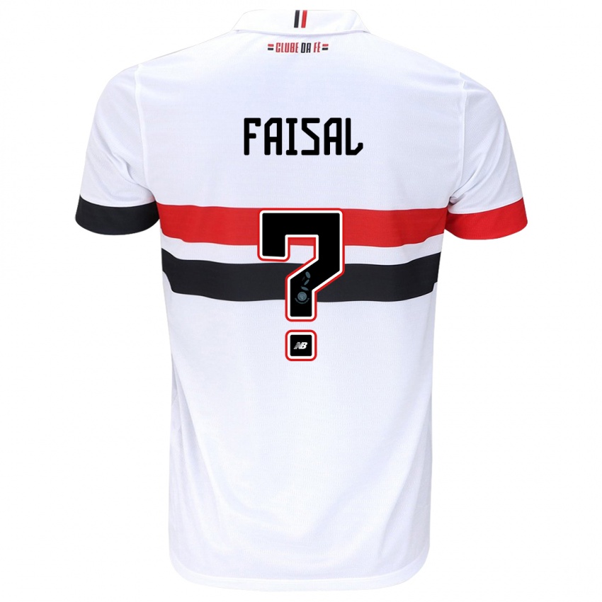 Niño Camiseta King Faisal #0 Blanco Rojo Negro 1ª Equipación 2024/25 La Camisa Chile