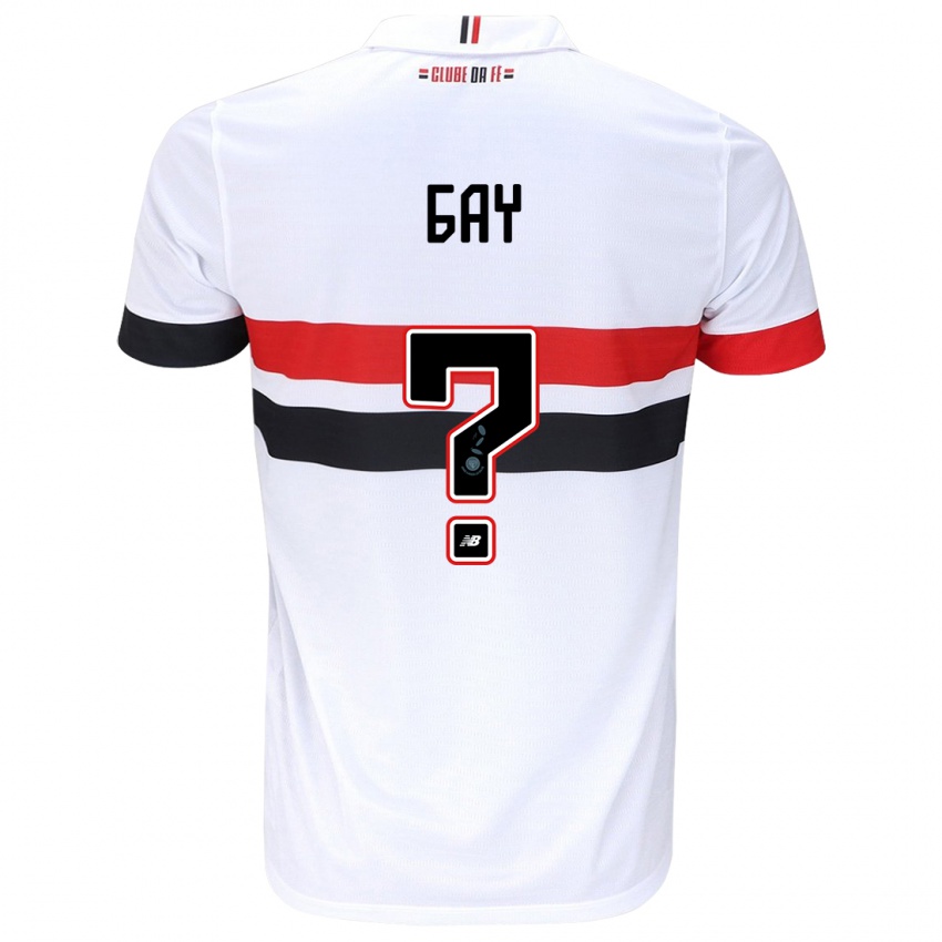 Niño Camiseta Ganael Gay #0 Blanco Rojo Negro 1ª Equipación 2024/25 La Camisa Chile