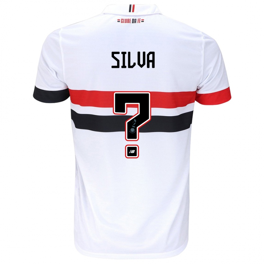 Niño Camiseta Mateus Silva #0 Blanco Rojo Negro 1ª Equipación 2024/25 La Camisa Chile