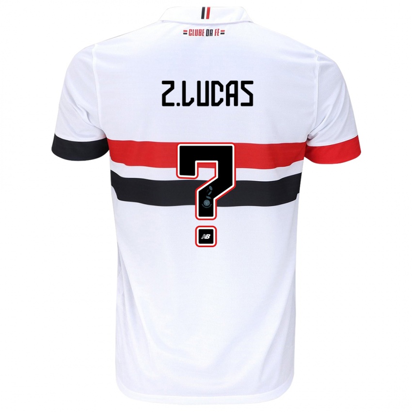 Niño Camiseta Zé Lucas #0 Blanco Rojo Negro 1ª Equipación 2024/25 La Camisa Chile