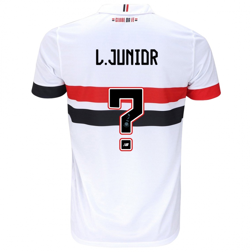 Niño Camiseta Luciano Junior #0 Blanco Rojo Negro 1ª Equipación 2024/25 La Camisa Chile