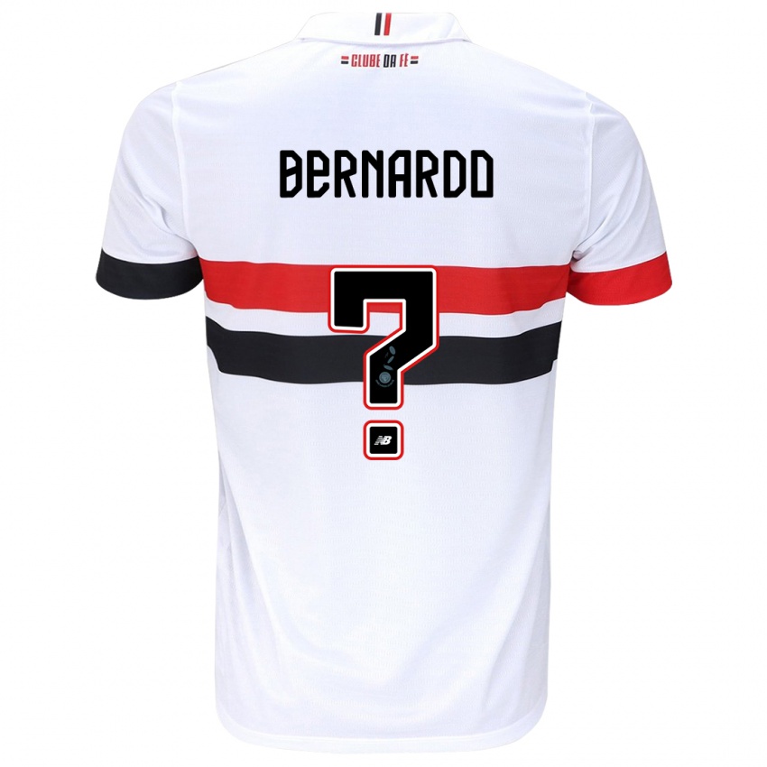 Niño Camiseta Bernardo #0 Blanco Rojo Negro 1ª Equipación 2024/25 La Camisa Chile