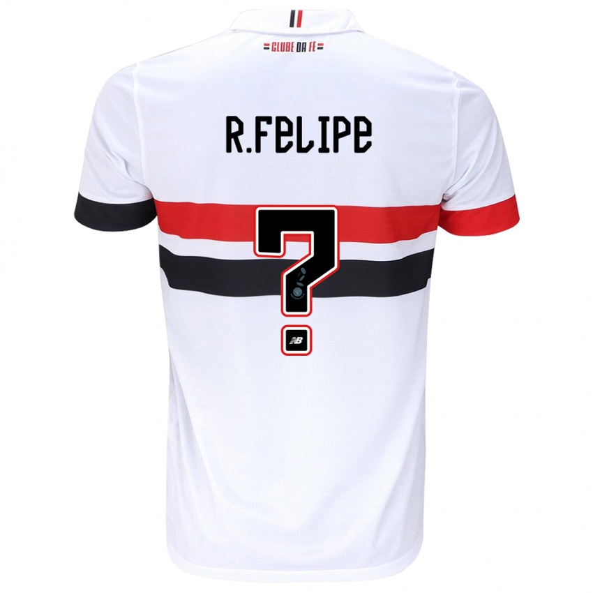 Niño Camiseta Ryan Felipe #0 Blanco Rojo Negro 1ª Equipación 2024/25 La Camisa Chile