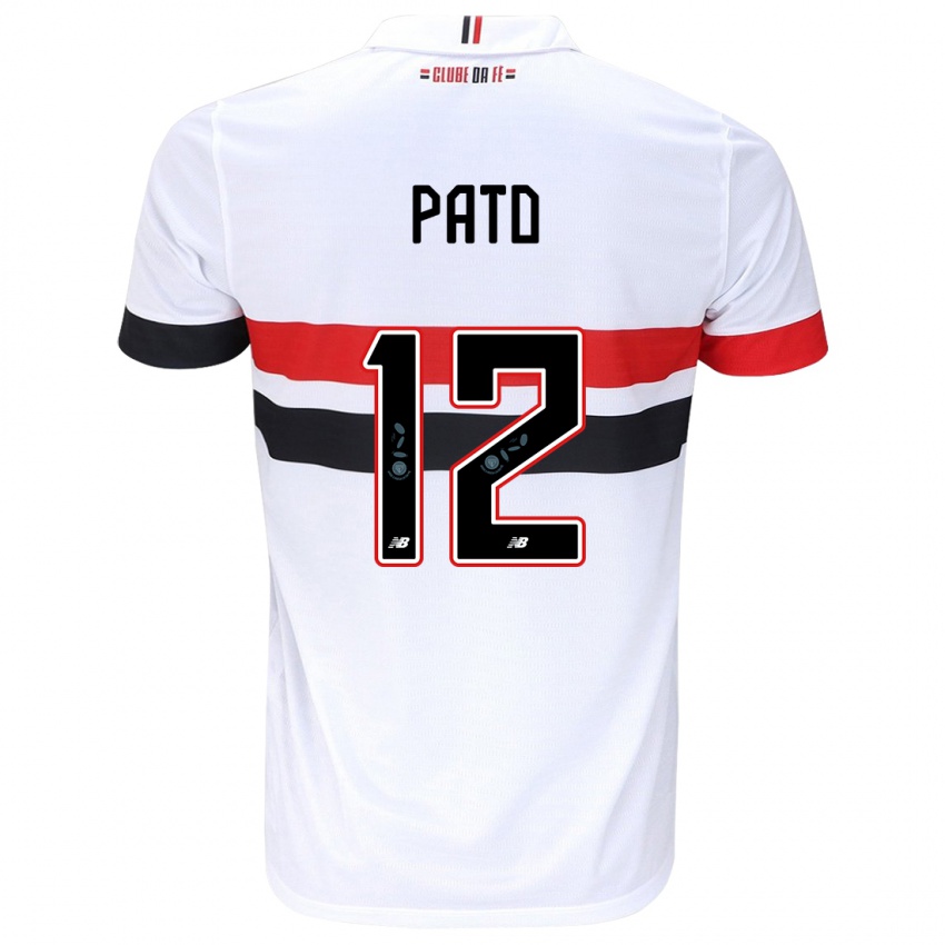 Niño Camiseta Alexandre Pato #12 Blanco Rojo Negro 1ª Equipación 2024/25 La Camisa Chile