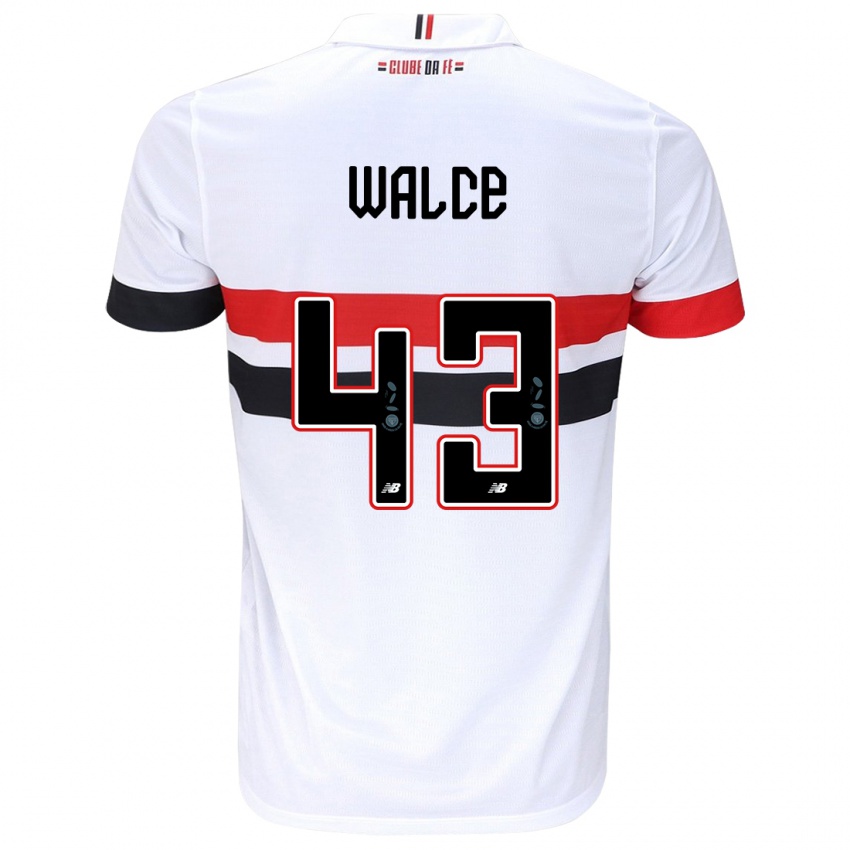 Niño Camiseta Walce #43 Blanco Rojo Negro 1ª Equipación 2024/25 La Camisa Chile