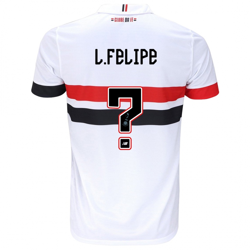 Niño Camiseta Luis Felipe #0 Blanco Rojo Negro 1ª Equipación 2024/25 La Camisa Chile