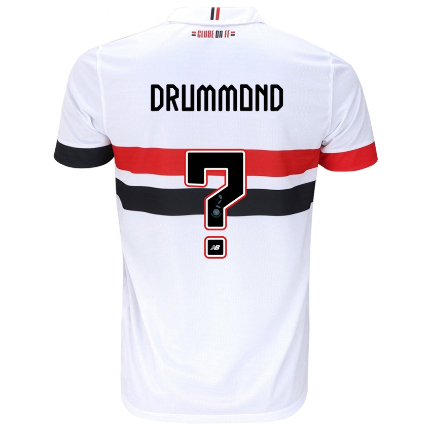 Niño Camiseta Lucca Drummond #0 Blanco Rojo Negro 1ª Equipación 2024/25 La Camisa Chile