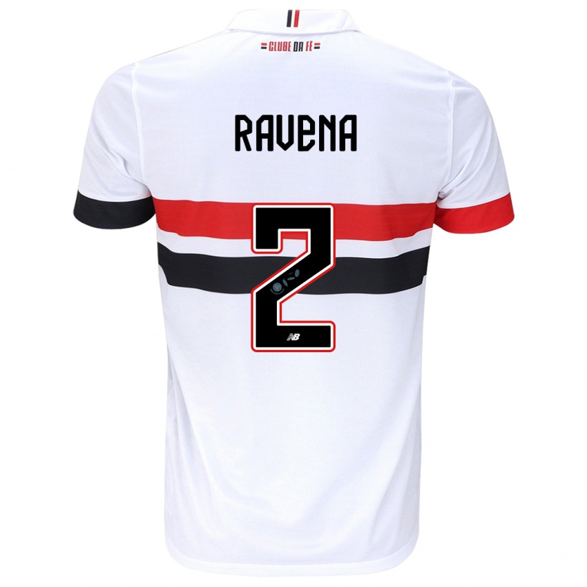 Niño Camiseta Ravena #2 Blanco Rojo Negro 1ª Equipación 2024/25 La Camisa Chile