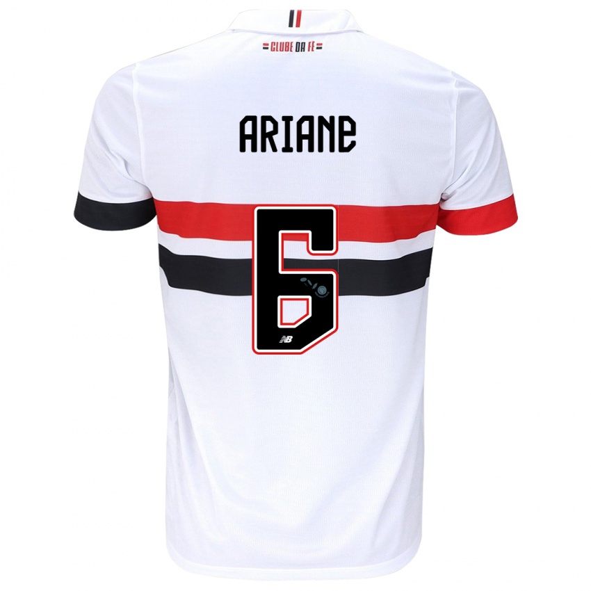 Niño Camiseta Ariane #6 Blanco Rojo Negro 1ª Equipación 2024/25 La Camisa Chile