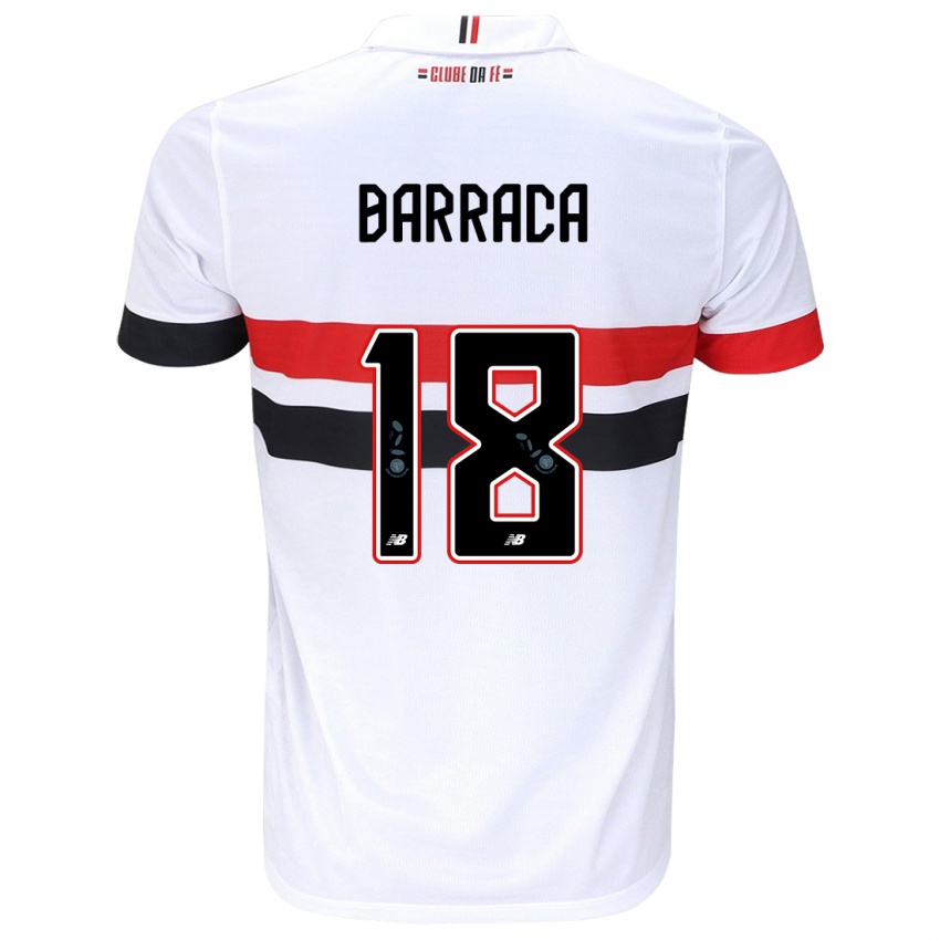 Niño Camiseta Barraca #18 Blanco Rojo Negro 1ª Equipación 2024/25 La Camisa Chile