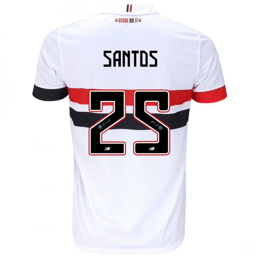 Niño Camiseta Mariana Santos #25 Blanco Rojo Negro 1ª Equipación 2024/25 La Camisa Chile