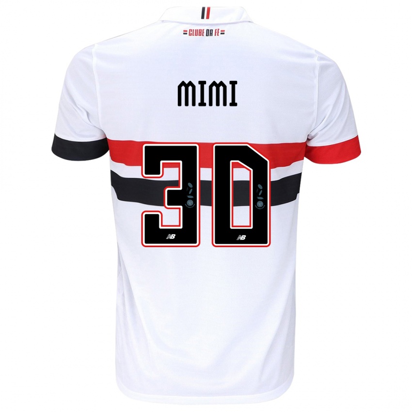 Niño Camiseta Mimi #30 Blanco Rojo Negro 1ª Equipación 2024/25 La Camisa Chile