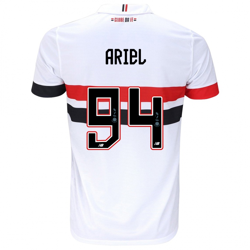 Niño Camiseta Ariel #94 Blanco Rojo Negro 1ª Equipación 2024/25 La Camisa Chile