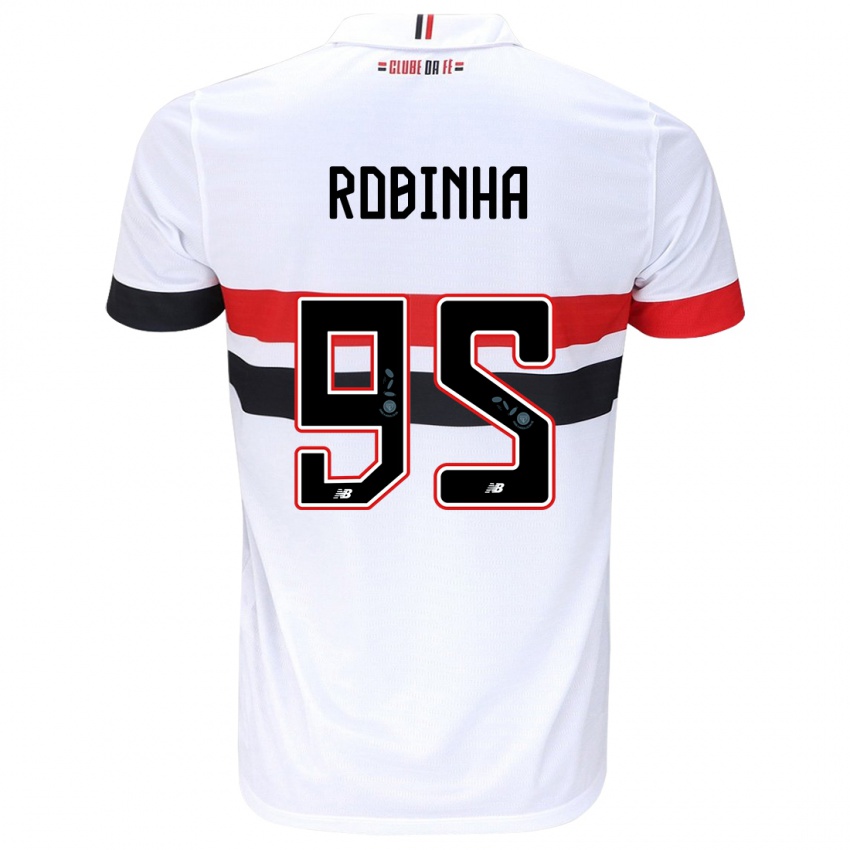 Niño Camiseta Robinha #95 Blanco Rojo Negro 1ª Equipación 2024/25 La Camisa Chile