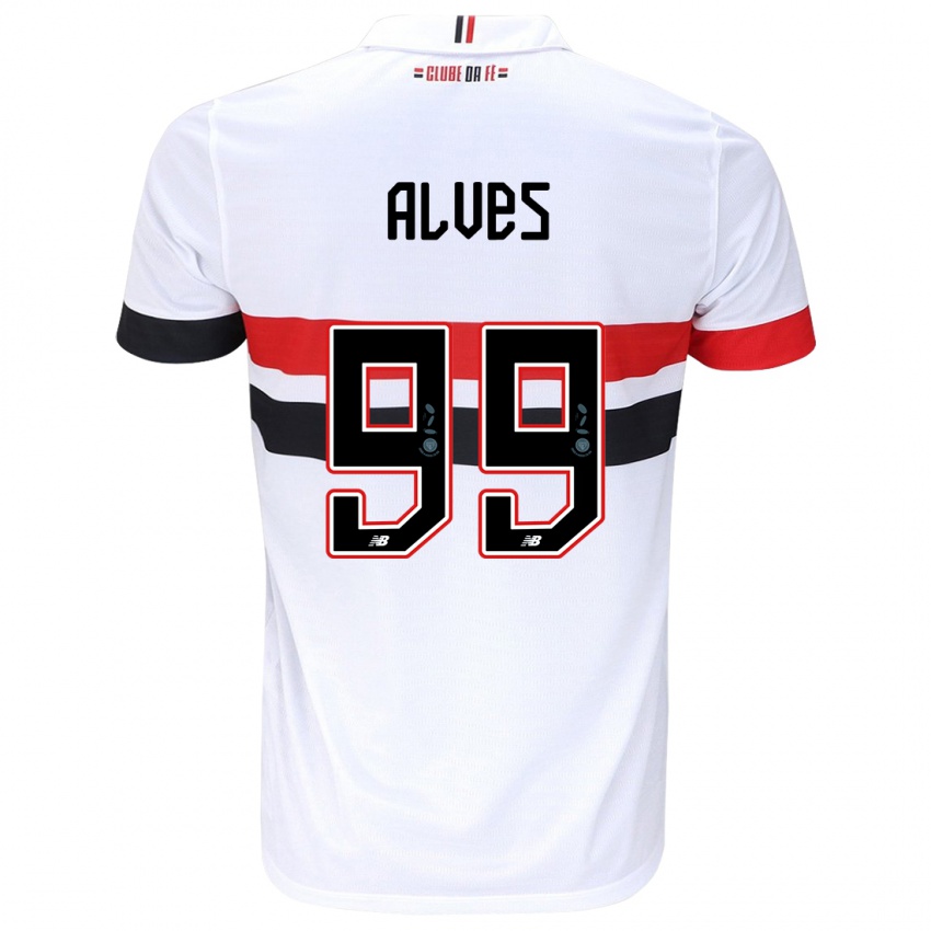 Niño Camiseta Letícia Alves #99 Blanco Rojo Negro 1ª Equipación 2024/25 La Camisa Chile