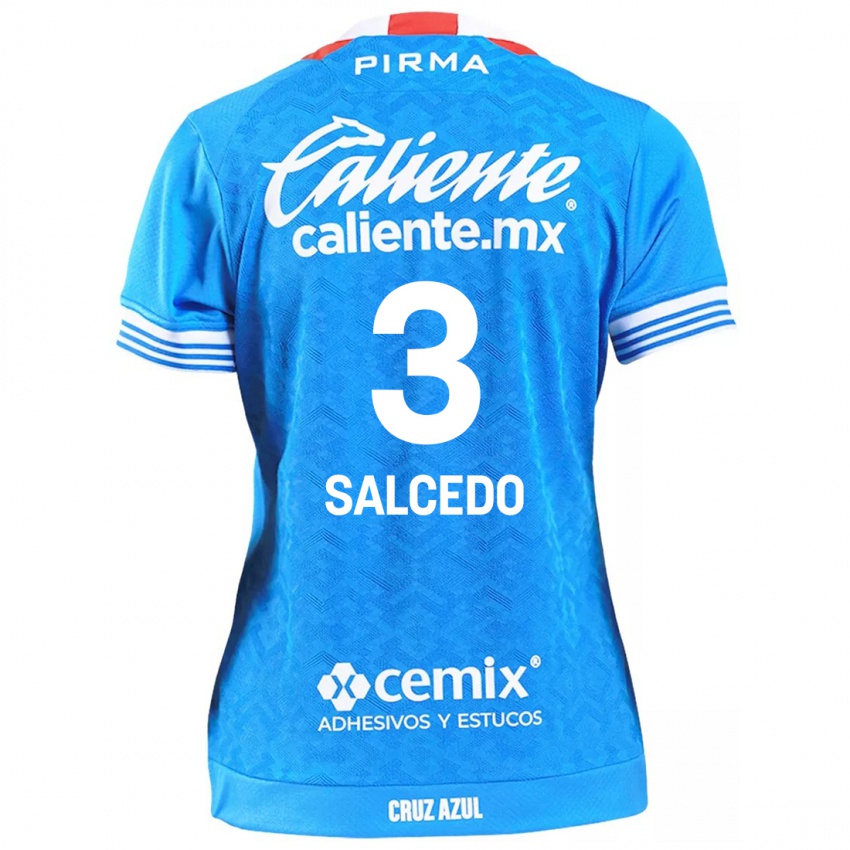 Niño Camiseta Carlos Salcedo #3 Cielo Azul 1ª Equipación 2024/25 La Camisa Chile