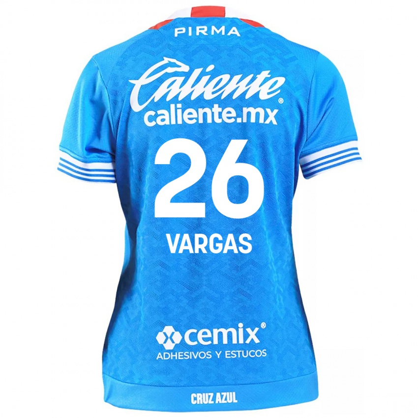 Niño Camiseta Carlos Vargas #26 Cielo Azul 1ª Equipación 2024/25 La Camisa Chile