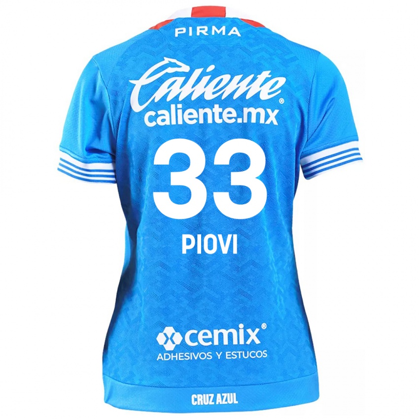 Niño Camiseta Gonzalo Piovi #33 Cielo Azul 1ª Equipación 2024/25 La Camisa Chile