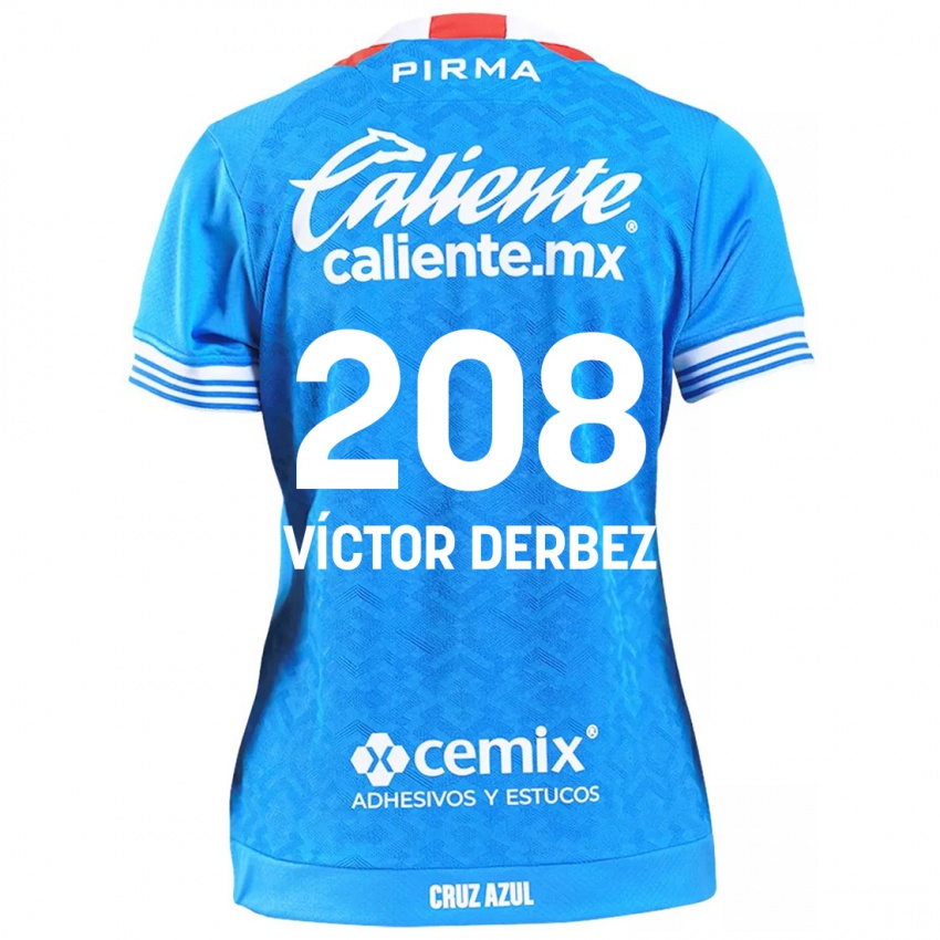 Niño Camiseta Louis Víctor Derbez #208 Cielo Azul 1ª Equipación 2024/25 La Camisa Chile