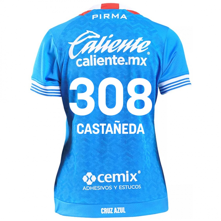 Niño Camiseta Emiliano Castañeda #308 Cielo Azul 1ª Equipación 2024/25 La Camisa Chile