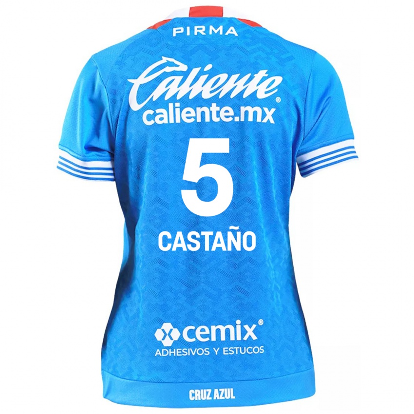 Niño Camiseta Kevin Castaño #5 Cielo Azul 1ª Equipación 2024/25 La Camisa Chile