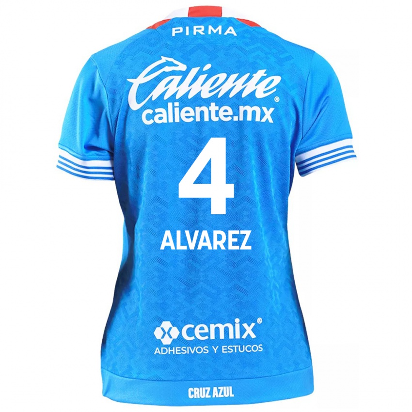 Niño Camiseta Gabriela Alvarez #4 Cielo Azul 1ª Equipación 2024/25 La Camisa Chile