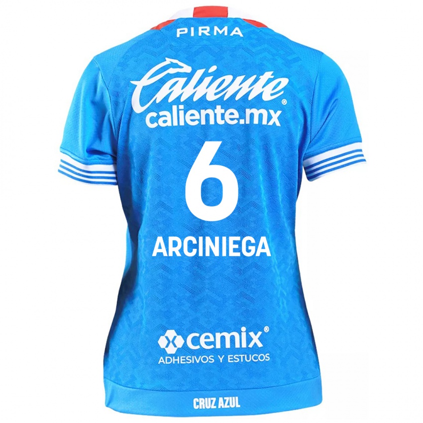 Niño Camiseta Mirelle Arciniega #6 Cielo Azul 1ª Equipación 2024/25 La Camisa Chile