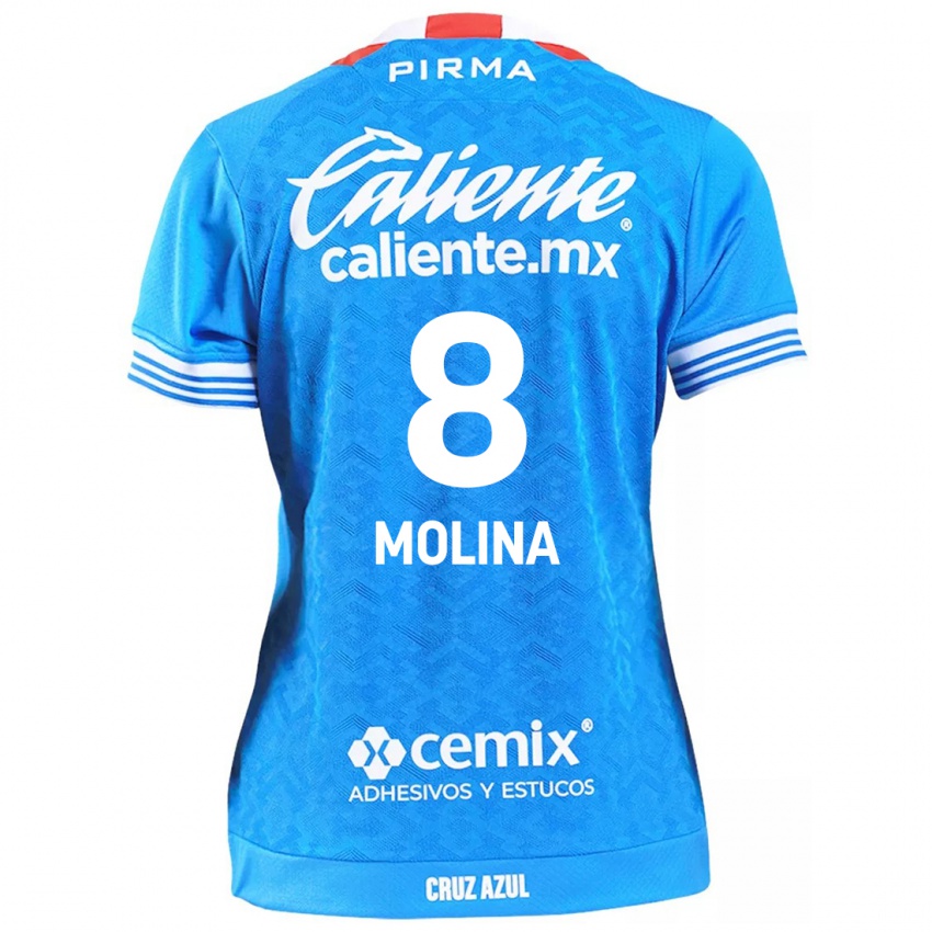 Niño Camiseta Dalia Molina #8 Cielo Azul 1ª Equipación 2024/25 La Camisa Chile