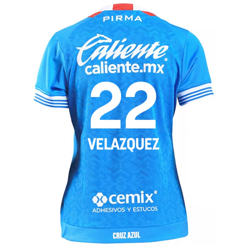 Niño Camiseta Hireri Velazquez #22 Cielo Azul 1ª Equipación 2024/25 La Camisa Chile