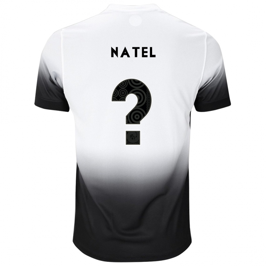 Niño Camiseta Leo Natel #0 Blanco Negro 1ª Equipación 2024/25 La Camisa Chile