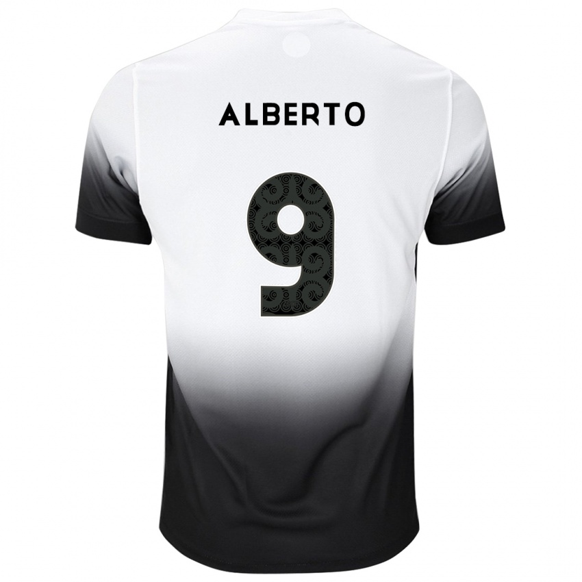 Niño Camiseta Yuri Alberto #9 Blanco Negro 1ª Equipación 2024/25 La Camisa Chile