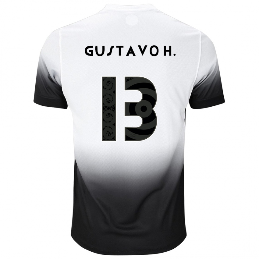 Niño Camiseta Gustavo Henrique #13 Blanco Negro 1ª Equipación 2024/25 La Camisa Chile