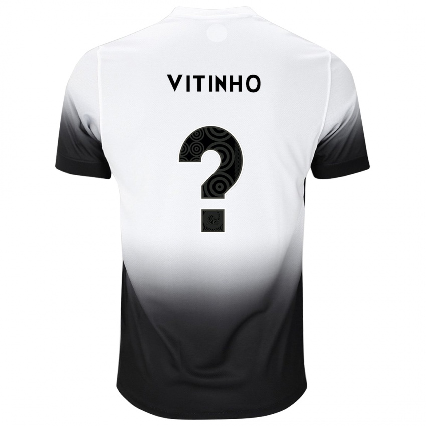 Niño Camiseta Vitinho #0 Blanco Negro 1ª Equipación 2024/25 La Camisa Chile