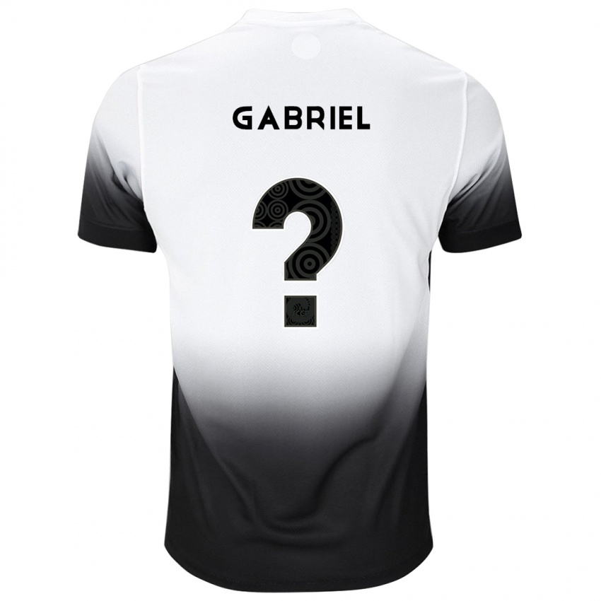 Niño Camiseta Gabriel #0 Blanco Negro 1ª Equipación 2024/25 La Camisa Chile