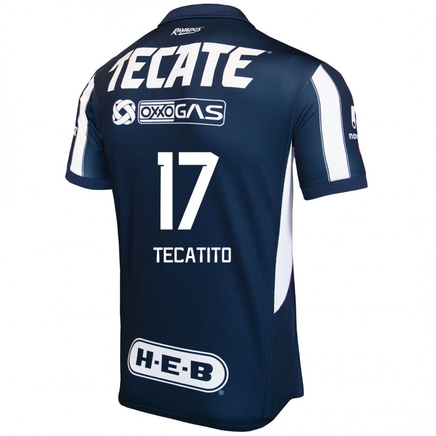 Niño Camiseta Tecatito #17 Azul Rojo Blanco 1ª Equipación 2024/25 La Camisa Chile