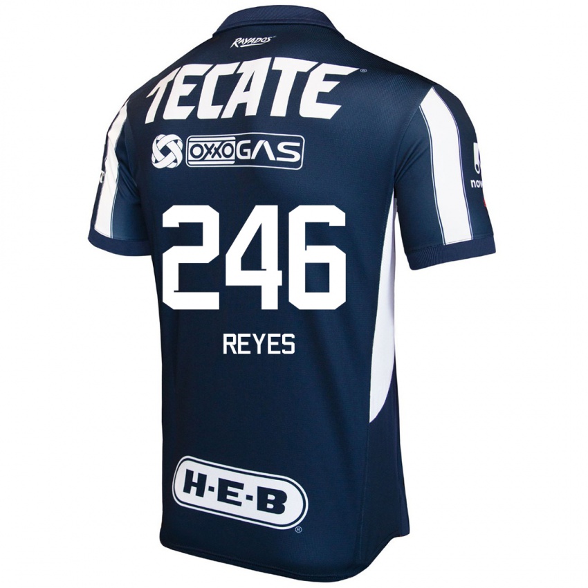 Niño Camiseta Cristian Reyes #246 Azul Rojo Blanco 1ª Equipación 2024/25 La Camisa Chile