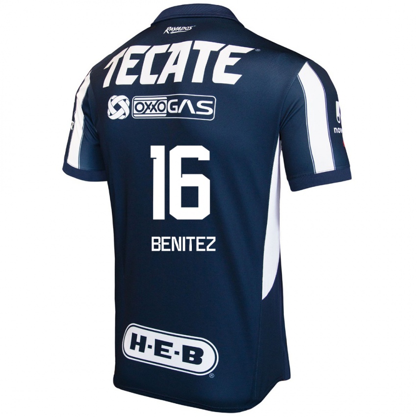 Niño Camiseta Xanic Benitez #16 Azul Rojo Blanco 1ª Equipación 2024/25 La Camisa Chile