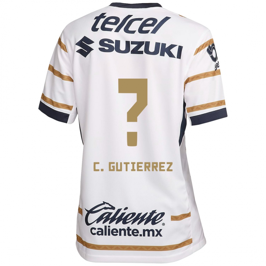 Niño Camiseta Carlos Gutiérrez #0 Obsidiana Blanca 1ª Equipación 2024/25 La Camisa Chile