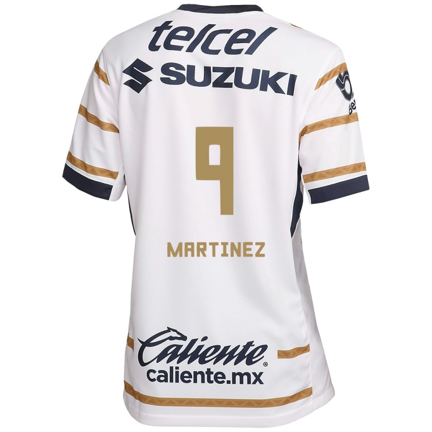 Niño Camiseta Guillermo Martínez #9 Obsidiana Blanca 1ª Equipación 2024/25 La Camisa Chile