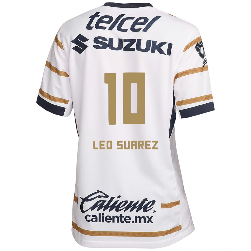 Niño Camiseta Leo Suarez #10 Obsidiana Blanca 1ª Equipación 2024/25 La Camisa Chile