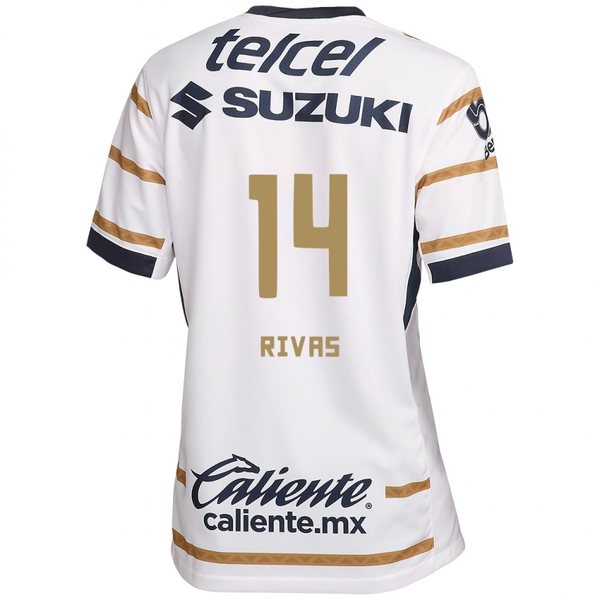 Niño Camiseta Jesús Rivas #14 Obsidiana Blanca 1ª Equipación 2024/25 La Camisa Chile