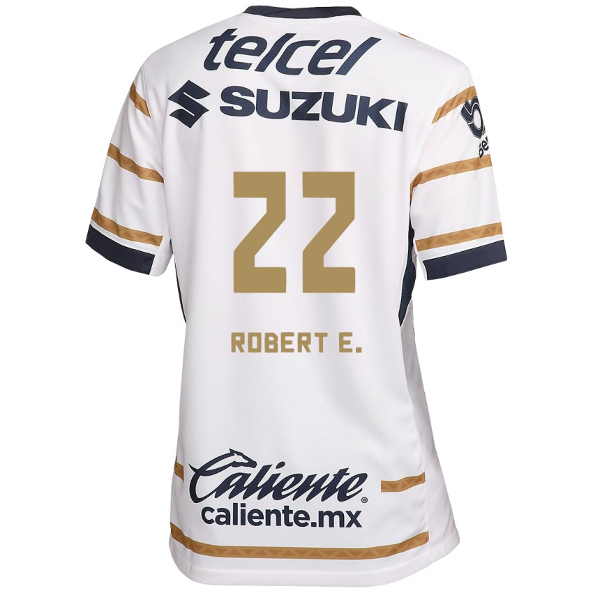 Niño Camiseta Robert Ergas #22 Obsidiana Blanca 1ª Equipación 2024/25 La Camisa Chile