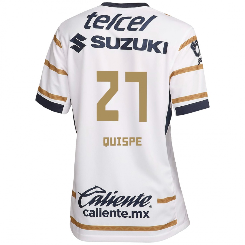 Niño Camiseta Piero Quispe #27 Obsidiana Blanca 1ª Equipación 2024/25 La Camisa Chile