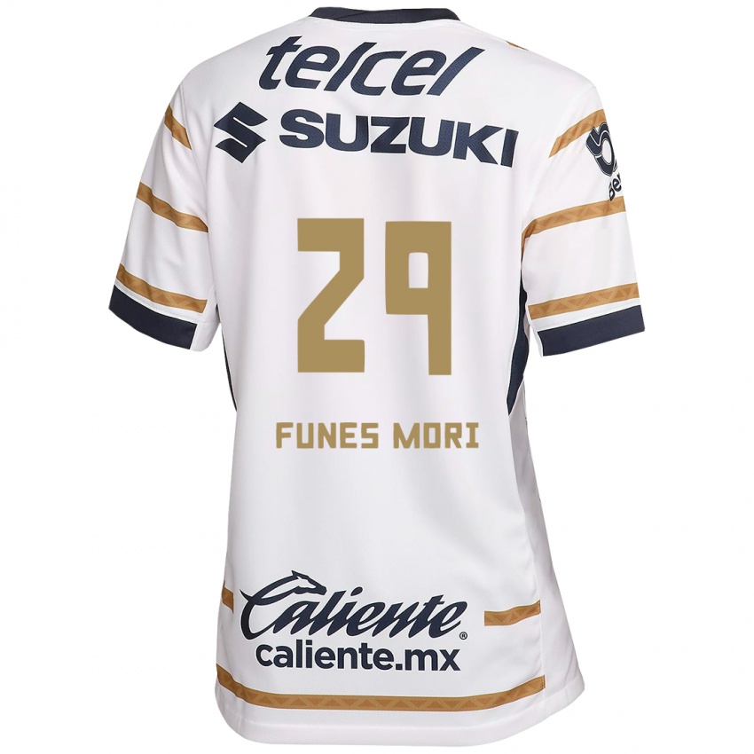 Niño Camiseta Rogelio Funes Mori #29 Obsidiana Blanca 1ª Equipación 2024/25 La Camisa Chile