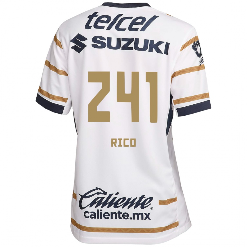 Niño Camiseta Ángel Rico #241 Obsidiana Blanca 1ª Equipación 2024/25 La Camisa Chile