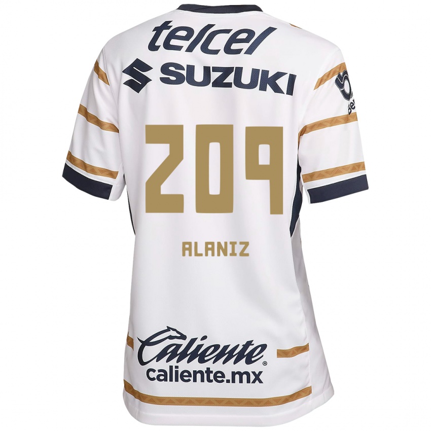 Niño Camiseta Jorge Alaniz #209 Obsidiana Blanca 1ª Equipación 2024/25 La Camisa Chile