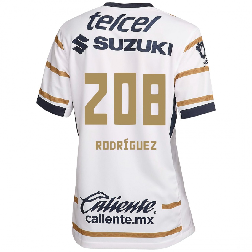 Niño Camiseta Gael Rodríguez #208 Obsidiana Blanca 1ª Equipación 2024/25 La Camisa Chile